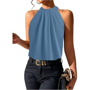 SOLY HUX Women's Halter Tops Tank Top Summer Casual Sleeveless Tunic Blouses in Kuwait