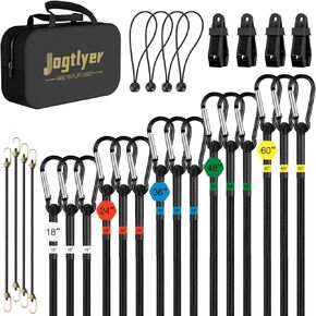 مجموعة الأسلاك بنجي 28pcs حزمة سلك Bungie Bungee في الهواء الطلق مع Carabiner 10 "18" 26 "48" 60 "