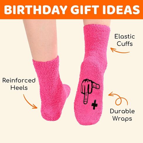 HAPPYPOP 61st Birthday Gifts Ideas for Women - Socks for 61 Year Olds, Best Gifts for 61 Year Old Woman In Dark Pink in Saudi Arabia