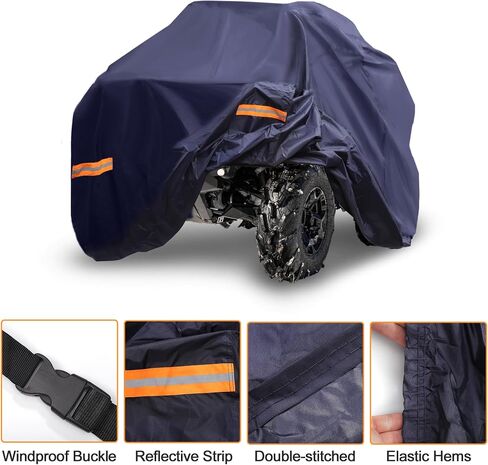 X AUTOHAUX ATV Cover for Can-am Outlander MAX XT DPS/XT-P Waterproof 4 Wheelers Quad Cover Outdoor Sun Rain Storage Protection 210D-PU Black 240x122x135cm in Saudi Arabia