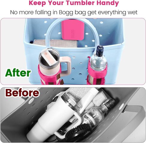 OUTXE 2 Pack Bogg Bag Cup Holder for Stanley, Large Drink Holder Compatible with All Bogg Bag, Adjustable Cup Holder Attachment, 40 oz Water Bottle Accessories for Simply Southern Bogg Bag in Kuwait