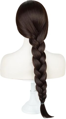 Black Braided Wig for Women Girls, Wednesday Wig Halloween Costume Hair with Braids, Long Middle Part Braided Cosplay Wig No Bangs Heat Resistant Party Wig with Cap in Saudi Arabia