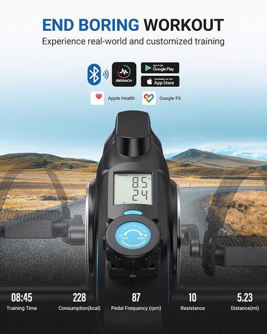 Under Desk Bike Pedal Exerciser, Quiet Magnetic Mini Exercise Bike with MERACH App for Arm, Leg Recovery, Physical Therapy, Smooth Foot Desk Cycle with 2 Resistance Bands & Non-Slip Mat in Kuwait