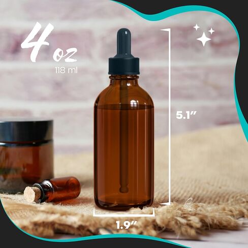 زجاجات نيفلرز 24PK باللون الأخضر سعة 4 أونصة مع قطارة | زجاجات قطارة فارغة مانعة للتسرب للزيت يمكن استخدامها كزجاجة قطارة عين فارغة، وزجاجات زيت للشعر، وزجاجة قطارة طبية، وزجاجات صبغة in Kuwait
