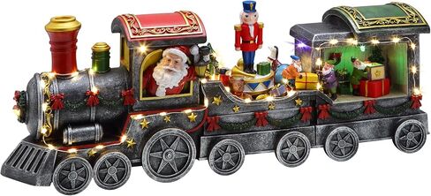 قطار سانتا السريع الموسيقي المتحرك من مستر كريسماس مع مدخنة عمل، 16.5 بوصة، أحمر in Kuwait