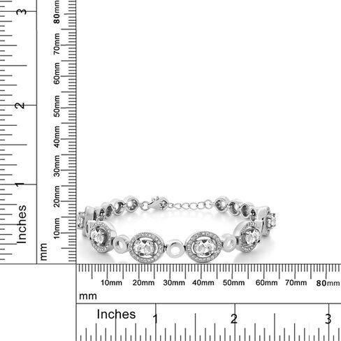 Gem Stone King 925 Sterling Silver Blue Sapphire Tennis Bracelet For Women (7.92 Cttw, Oval 7X5MM, 7 Inch with 1 Inch Extender) in Saudi Arabia