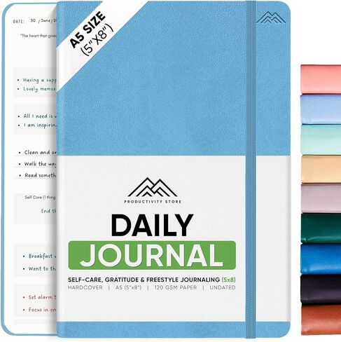 مجلة PRODUCTIVITY STORE للرجال والنساء - مجلة الامتنان، مجلة الصحة العقلية والرعاية الذاتية للنساء والرجال - A5 - أسود in Kuwait