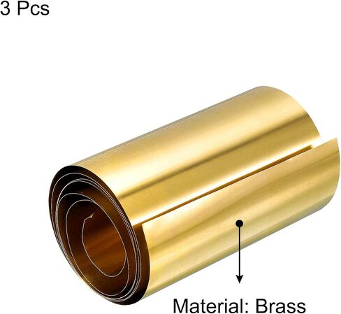 uxcell Brass Sheet Roll, 0.04x100x1000mm Brass Foil Roll Brass Strip Gold for Crafts, Electrical Repairs, Grounding in Saudi Arabia