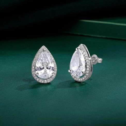 MDFUN Love Knot Earrings 18K White Gold Plated Flower Stud Earrings for Women Cubic Zirconia Earrings in Kuwait