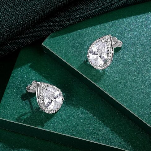 MDFUN Love Knot Earrings 18K White Gold Plated Flower Stud Earrings for Women Cubic Zirconia Earrings in Kuwait