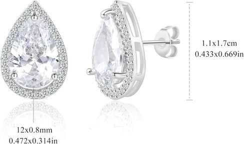 MDFUN Love Knot Earrings 18K White Gold Plated Flower Stud Earrings for Women Cubic Zirconia Earrings in Kuwait