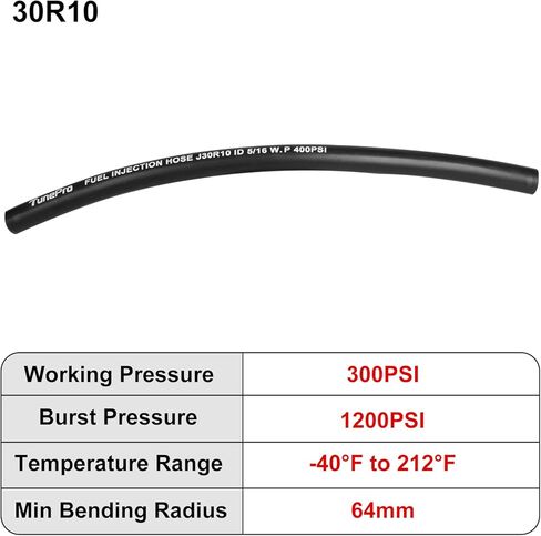 5/16 "خرطوم الوقود الغاطس E85 في خط الخزان SAE 30R10 لأنظمة وقود السيارات 1ft 300psi in Kuwait