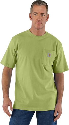 Carhartt Men's Big & Tall Loose Fit Heavyweight Short-Sleeve Pocket T-Shirt, Aventurine in Saudi Arabia