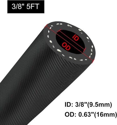 3/8" Fuel Line, Push Lock Fuel Hose NBR Rubber for Automotive Fuel Systems Engines 5FT 435PSI EN854-1TE in Saudi Arabia
