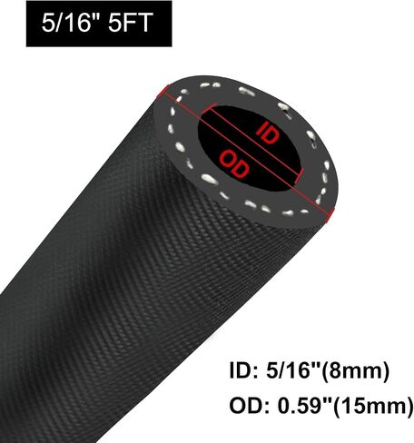 3/8" Fuel Line, Push Lock Fuel Hose NBR Rubber for Automotive Fuel Systems Engines 5FT 435PSI EN854-1TE in Saudi Arabia
