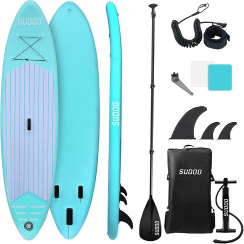Inflatable Stand Up Paddle Board 10.5'x33 x6 Ultra-Light SUP Stand-Up Paddleboard for Adults & Youth with Backpack, Pump, Paddle, Coil Leash, Triple Fins, Repair Kit in Saudi Arabia