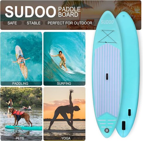 Inflatable Stand Up Paddle Board 10.5'x33 x6 Ultra-Light SUP Stand-Up Paddleboard for Adults & Youth with Backpack, Pump, Paddle, Coil Leash, Triple Fins, Repair Kit in Saudi Arabia