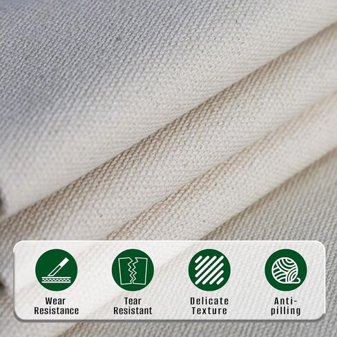 Cotton Canvas Fabric 60x40 Inches, Thick Canvas Fabric, 10oz, Suitable for Painting, Sewing, Bag,Crafts, Embroidery, Handmade Home Decor (Black) in Kuwait