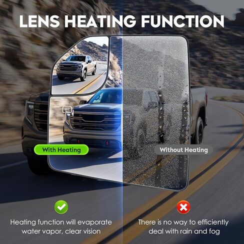 Driver Left and Passenger Right Side Heated Blind Spot Mirror Glass Fit for 2015-2020 Ford F-150, Side View Mirror Glass, Replacement for FL3Z17K707L, FL3Z17K707A in Kuwait