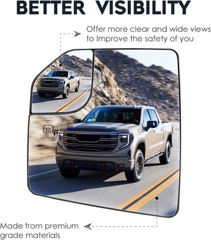 Driver Left and Passenger Right Side Heated Blind Spot Mirror Glass Fit for 2015-2020 Ford F-150, Side View Mirror Glass, Replacement for FL3Z17K707L, FL3Z17K707A in Kuwait