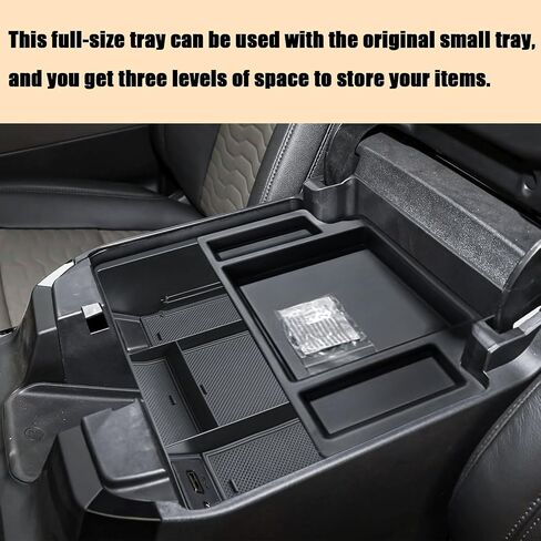 TACORBO Center Console Full Organizer Tray Compatible with Refreshed 2022-2023 2024 2025 Silverado/Sierra 1500,2024 2025 Chevy Silverado/GMC Sierra 2500HD 3500HD,Front Bucket Seats Only in Saudi Arabia
