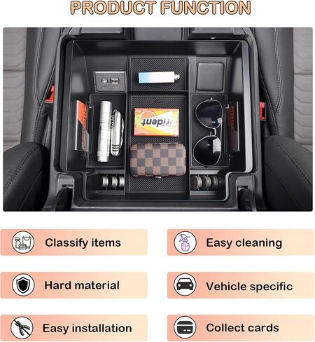TACORBO Center Console Full Organizer Tray Compatible with Refreshed 2022-2023 2024 2025 Silverado/Sierra 1500,2024 2025 Chevy Silverado/GMC Sierra 2500HD 3500HD,Front Bucket Seats Only in Saudi Arabia