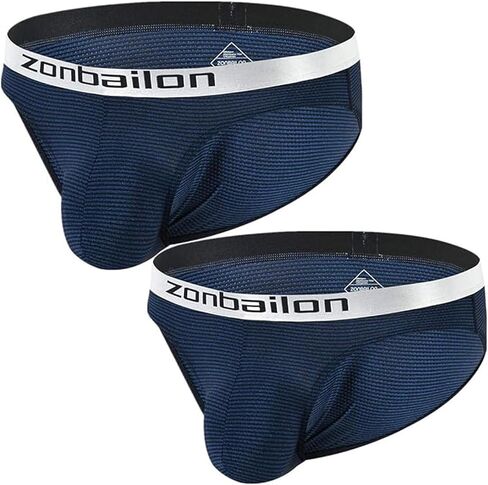 ZONBAILON Men's Striped Underwear Soft Breathable with Tiny Holes Sweat Absorbing Bulge Contour and Ball Pouch Male Briefs in Kuwait