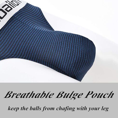 ZONBAILON Men's Striped Underwear Soft Breathable with Tiny Holes Sweat Absorbing Bulge Contour and Ball Pouch Male Briefs in Kuwait