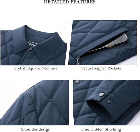 Mens Jacket Lightweight Spring Fall Warm Coat Business Casual windbreaker Jacket Quilted jackets for Men in Saudi Arabia