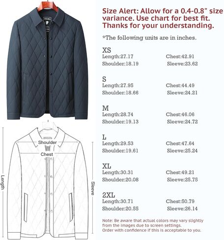 Mens Jacket Lightweight Spring Fall Warm Coat Business Casual windbreaker Jacket Quilted jackets for Men in Saudi Arabia