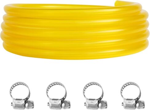 13 Feet Long Fuel Transfer Hose (ID 12.5mm * OD 17.5mm) Fuel Line Gas Tube with 4 Hose Clamps (HOSE-L) in Saudi Arabia