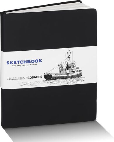 كتاب رسم بغلاف مقوى، 160 صفحة/80 ورقة لوحة رسم مربعة، دفتر رسم ورقي سميك للرسم 8 × 8 بوصة، 110 رطل/180 جرامًا للمتر المربع مجلة فنية للمراهقين والبالغين والفنانين وهدايا عيد الميلاد in Saudi Arabia