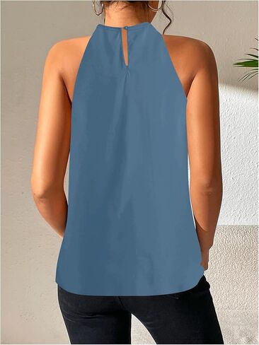 SOLY HUX Women's Halter Tops Tank Top Summer Casual Sleeveless Tunic Blouses in Kuwait