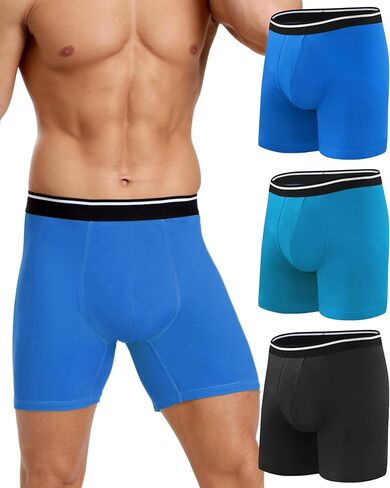 Incontinence Underwear for Men 150ML Absorbent Washable Reusable Leak Proof Cotton Protective Boxer Briefs 3 Pack (Multicolor01, Medium) in Kuwait