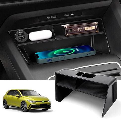 Karltys Center Console Organizer for VW Volkswagen Golf GTI R MK8 2022 2023 2024 2025 Accessories Center Console Insert Tray Secondary Storage Box with Non-Slip Silicone Mat in Saudi Arabia