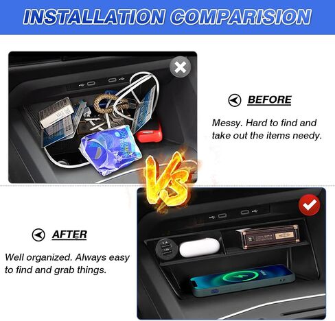 Karltys Center Console Organizer for VW Volkswagen Golf GTI R MK8 2022 2023 2024 2025 Accessories Center Console Insert Tray Secondary Storage Box with Non-Slip Silicone Mat in Saudi Arabia