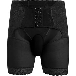 ABAFIP Men's Shapewear Lace Tummy Control Underwear High Waist Sissy Pouch Panties Girdle Waist Trainer