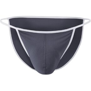 Mens Mesh Breathable Briefs,Ball Pouch Bulge Enhancing and Low Rise Underwear for Men,Soft and Comfortable