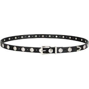 JASGOOD Women Studded Belt Skinny Leather Belt Ladies Thin Waist Belt Fashion Leather Belt for Jeans Pants Dress
