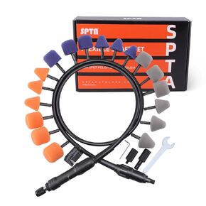 Mini Polishing Ball, SPTA Flexible Shaft Set With 18Pcs Conical and Cylindrical Polishing Drums Used On Mini Car Polisher for Car Wheel Detailing, Tight Areas and Small Spaces Polishing Buffing -PT101