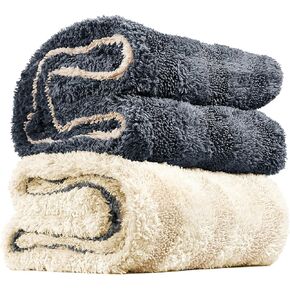 Fantasticlean Extra Large Car Drying Towel- 36‘’ by 24'' -Premium Microfiber Cleaning Cloth with Twisted Loop & Coral Fleece, Ultra Absorbent, Scratch-Free for Car Detailing
