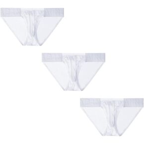 Gogobear Men's Briefs Sexy Transparent Mesh See Through Underwear Sheer Breathable Pouch Tagless Underpants