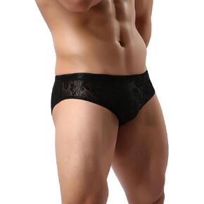 Mens Mesh Underwear Sexy Briefs Lace Pants With Soft Bulge Pouch Soft Breathable Cheeky Underpants For Men M-2XL in Kuwait