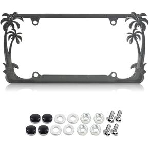 Palm Tree License Plate Frame,Beach License Plate Frame,Hawaii License Plate Frame,Black License Plate Frames for Men,Cute License Plate Cover