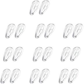 Eyeglass Push in Nose Pads,10 Pairs Glasses Replacement Air Cushion Nose Pieces,Anti Slip Soft Silicone Air Chamber Nosepads for Eyeglasses, Sunglass