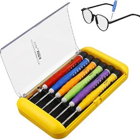 Precision Screwdriver Set of 6, Mini Screw Driver Professional Repair Tool Kit for Eyeglass, Glasses, Sunglasses, Electronics, Small Toys, PC, Clock and Watch (yellow)