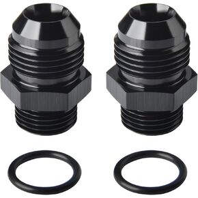8AN الذكور يضيء إلى 8AN Orb O-Ring Boss Fuel Pump Pump Adapter Pitting Aluminium Black ، حزمة 2