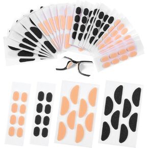وسادات الأنف 96pairs لراحة النظارات ، وسادات أنف ناعمة من أشكال مختلفة للنظارات ، ووسادة أنف الأنف ذات الأكياس ذاتية النظارات ، ونظارات النظارات الشمسية ، اللون الأسود والبشرة
