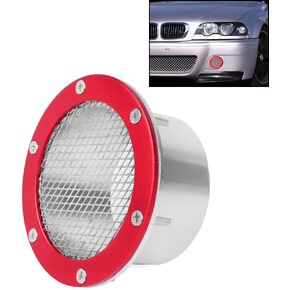 Bumper Intake Air Duct Vent Car Mesh Grille Inlet Cover, Racing Trim Hood Scoop Accessory Modification, Red