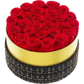 Forever Flowers 27 Preserved Roses in a Box Long Lasting Flowers Gift for Her Anniversary Mothers Day Christmas (White Box)